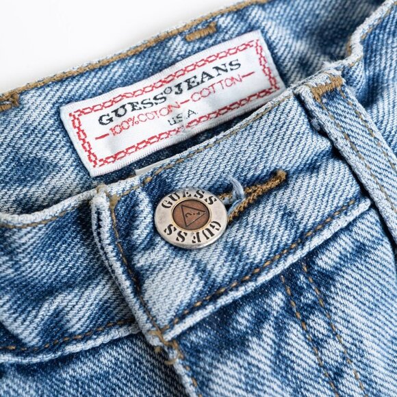 Vintage Guess Jeans High Rise Tapered Leg Denim 90s Canada SIze 29 Fits 26 - Picture 7 of 16
